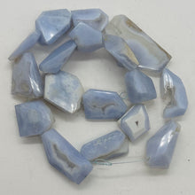 Load image into Gallery viewer, Drusy Blue Chalcedony 100g Quadrilateral Strand| 40x25 to 22x18mm | Blue, White
