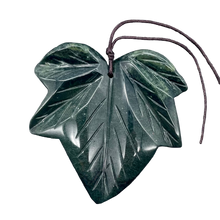 Load image into Gallery viewer, Jasper Carved Pendant Leaf Bead | 50x50x9mm | Dark Green | 1 Bead |
