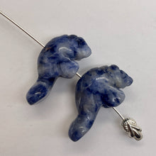Load image into Gallery viewer, Grace Blue/White Sodalite Manatee Animal Beads
