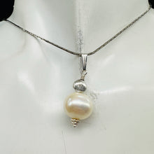 Load image into Gallery viewer, Fresh Water Pearl Large, Near Round Sterling Silver Drop Pendant | 1&quot; Long |
