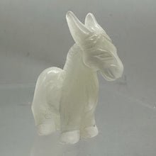 Load image into Gallery viewer, Hand Carved Donkey Burro Stone Animal Statue | 40x35x15mm | Clear, White
