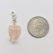Load image into Gallery viewer, Rose Quartz Angel Pendant Necklace | Semi Precious Stone Jewelry|Silver Pendant
