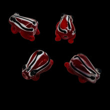 Load image into Gallery viewer, Frog Lampwork Glass Jumping Frog Beads | 17x12x9mm | Scarlet Red | 4 Beads |
