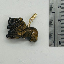 Load image into Gallery viewer, Lion Tiger's Eye Pendant Necklace | Semi Precious Stone Jewelry | 14k gf Pendant
