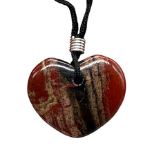 Load image into Gallery viewer, Brecciated Jasper Heart Pendant Necklace | 1&quot; Long | Red, Pink | 1 Pendant |
