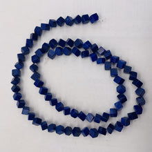 Load image into Gallery viewer, Wow Indigo Blue Lapis Diagonal Drill Cube Bead Strand 104317
