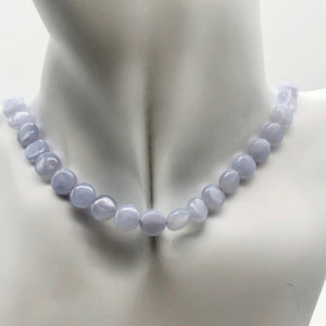 AAA Blue Chalcedony 8x3 Coin Bead Strand
