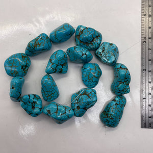 Turquoise Howlite Nugget Bead Strand 110171D