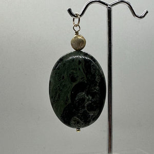 Exotic Kambaba Jasper Oval 14K Gold Filled Pendant | 2" Long | 1 Pendant |