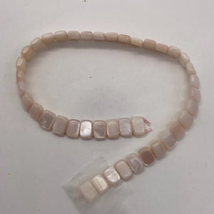 Mother of Pearl Double Drilled 16" Strand Rectangle Cut| 8x5x3mm| Pink| 80 Beads