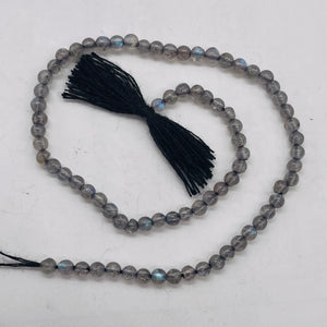 Fiery Labradorite2.5- 2.75mm Round Bead 7 inch Strand 9634HS