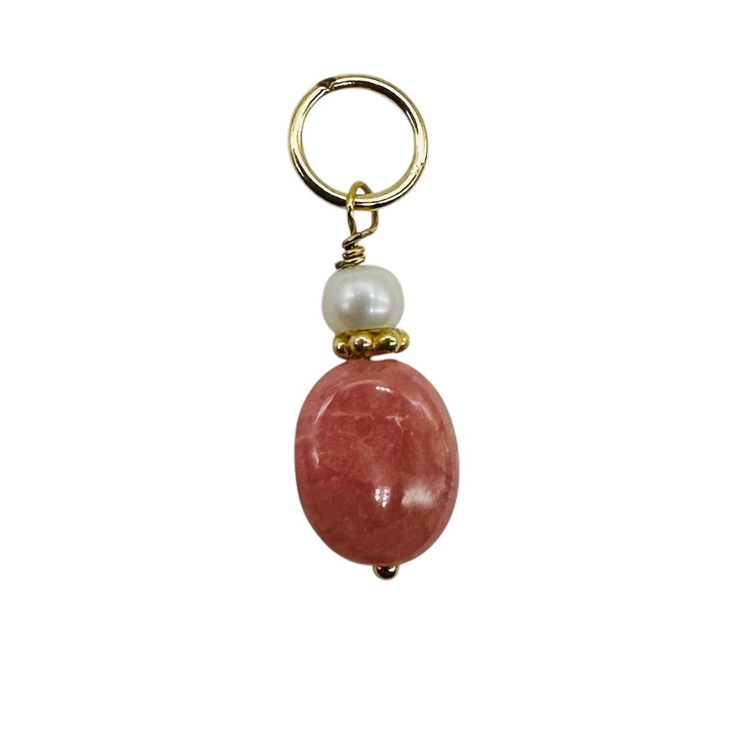 Rhodocrosite Freshwater Pearl 14K Gold Filled Pendant| 1