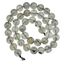 Load image into Gallery viewer, Tourmalinated Quartz Strand 9mm Round Beads| 15.5&quot; Long| Clear, Black| 40 Beads|
