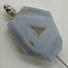 Load image into Gallery viewer, Chalcedony Druzy 35ct Designer Cut Pendant Bead| 29x22x7mm| Blue|1 Pendant Bead|
