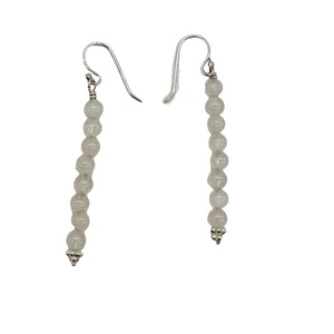 Light Pink Rose Quartz Sterling Silver Semi Precious Gemstone Earrings |2" Drop|