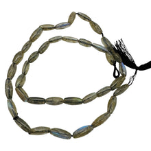 Load image into Gallery viewer, Natural Blue Flash Labradorite Flat Oval Bead Strand 16" 49 Beads Canada
