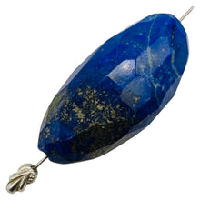 Load image into Gallery viewer, Blue Lapis Lazuli Designer Cut Pendant Bead 100ct 44x21x15mm
