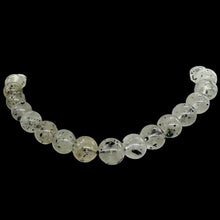 Load image into Gallery viewer, Tourmalinated Quartz Strand 9mm Round Beads| 15.5&quot; Long| Clear, Black| 40 Beads|
