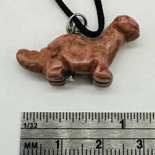 Load image into Gallery viewer, Rhodonite Diplodocus Dinosaur Pendant | 3/4&#39; Long | Pink. Black | 1 Pendant |

