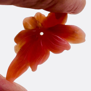 15cts Stunning Hand Carved Pink Peruvian Opal Flower Bead | 38x25x5mm |