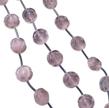 Load image into Gallery viewer, Rose Quartz 8 Carved Roses Flower Bead 8 inch Strand 10175HS
