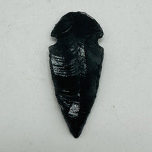 Load image into Gallery viewer, Obsidian Carved Arrowhead Pendant Bead | 1 3/4&quot; Long | Black | 1 Bead |
