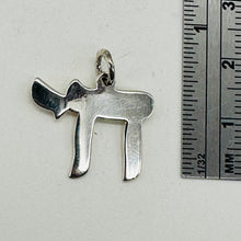 Load image into Gallery viewer, Chai Sterling Silver Symbol Pendant Charm | 7/8&quot; Long | Silver | 1 Pendant |
