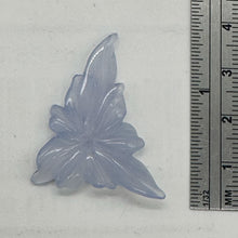 Load image into Gallery viewer, Chalcedony 15ct Hand Carved Flower Pendant Bead| 34X27X4mm| Blue| 1 Pendant Bead
