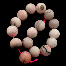 Load image into Gallery viewer, Peruvian Opal Matte Finish Round Bead Parcel | 12mm | Pink, Black | 4 Beads |
