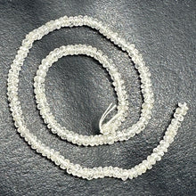 Load image into Gallery viewer, Dazzle 17cts White Sapphire Faceted 8 inch Bead Strand | 2.5x1.5-2x1mm | 3294HS
