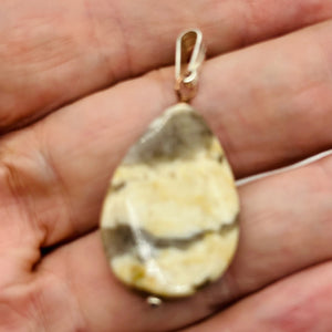 Ocean Jasper Teardrop Sterling Silver Pendant | 1 1/2" Long |
