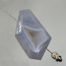 Load image into Gallery viewer, Druzy Blue Chalcedony Designer Pendant | 35x20x7mm | Blue | 1 Bead
