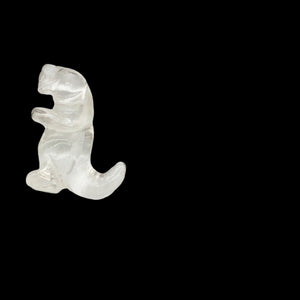 Hand Carved Quartz Tyrannosaurus Rex Figurine | 20x15x7mm | Clear