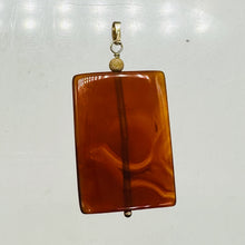 Load image into Gallery viewer, Carnelian Rectangle Cut Pendant | 2&quot; Long | 37x24mm (Carnelian) | Orange |
