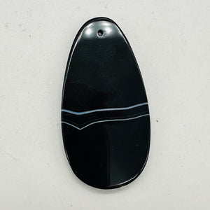 Sardonyx Large Designer Teardrop Pendant Bead| 64x33x6mm| Black.White| 1 Bead|