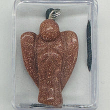 Load image into Gallery viewer, Goldstone Angel Pendant Necklace | 3/4&#39; Long | Red, Gold | 1 Pendant Necklace |
