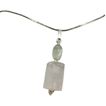 Load image into Gallery viewer, Rose Quartz, Green Moonstone Sterling Silver Pendant | 1 1/2&quot; Long| Pink, Green|
