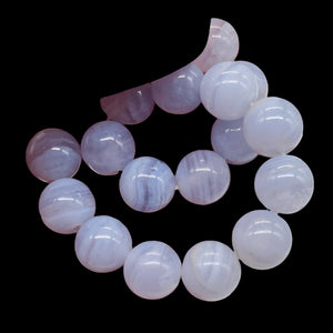 Blue Lace Agate 7" Strand Round Beads | 8mm | Blue | 21 Beads |