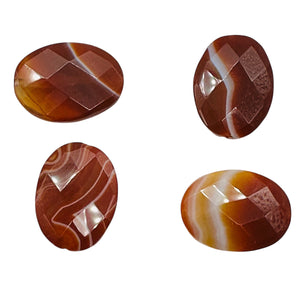 Faceted Red Orange Sardonyx 30x22mm Pendant Bead 6767