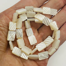 Load image into Gallery viewer, Premium Carved White Mother of Pearl Bead Strand 104363
