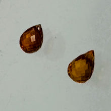 Load image into Gallery viewer, Padparadscha Faceted Sapphire Beads | 0.51cts | Orange | Briolette | 2 ea |

