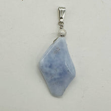 Load image into Gallery viewer, Chalcedony Designer Cut Sterling Silver Wire Wrap Pendant | 2&quot; Long | Blue |
