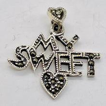 Load image into Gallery viewer, My Sweet Heart Marcasite Sterling Silver Pendant | 1&quot; Long | Silver | 1 Pendant|
