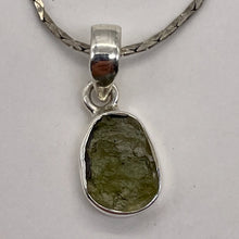 Load image into Gallery viewer, Moldavite 8.6ct Sterling Silver Oval Pendant | 7/8&quot; Long | Green | 1 Pendant |
