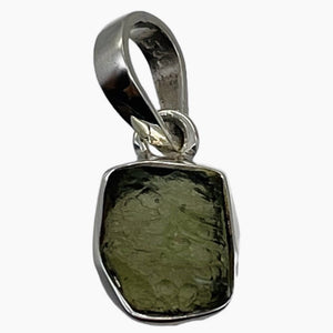 Moldavite 8.54ct Sterling Silver Oval Pendant | 3/4" Long | Green | 1 Pendant |