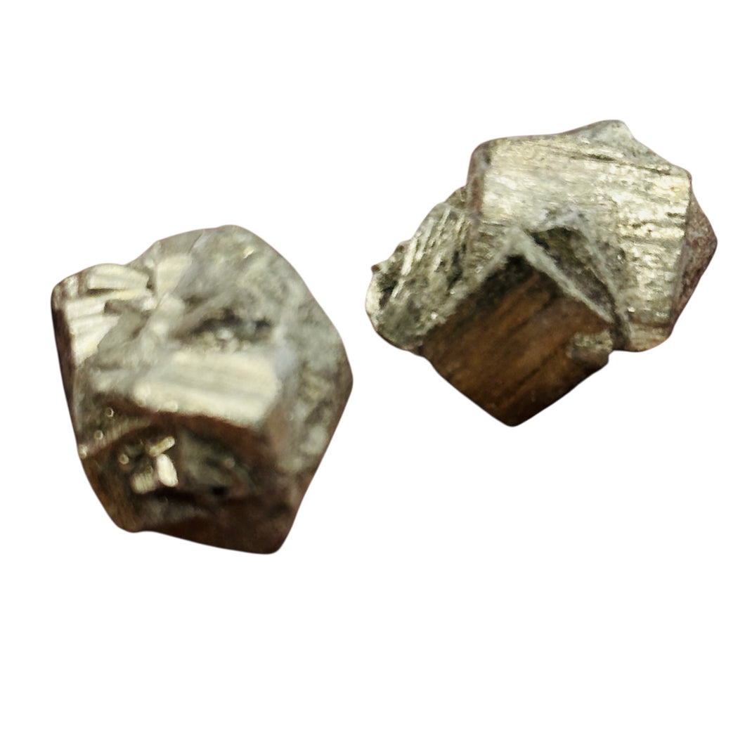 Pyrite Crystal Nugget Beads | 19x16x13 to 19x14x14mm | Silver Gold | 2 Beads |
