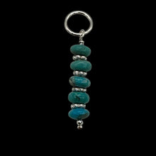 Load image into Gallery viewer, Turquoise Natural Rondelles Sterling Silver Pendant | Blue | 1 1/4&quot; Long |
