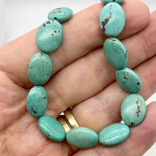 Load image into Gallery viewer, Natural Blue-Green Turquoise Oval Bead Strand
