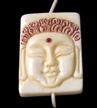 Load image into Gallery viewer, Scrimshawed &amp; Carved Buddha Centerpiece Waterbuffalo Bone Bead 10309A

