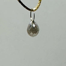 Load image into Gallery viewer, Champagne Diamond Faceted .67ct Briolette Pendant | 5x4mm| White tint| 1 Pendant
